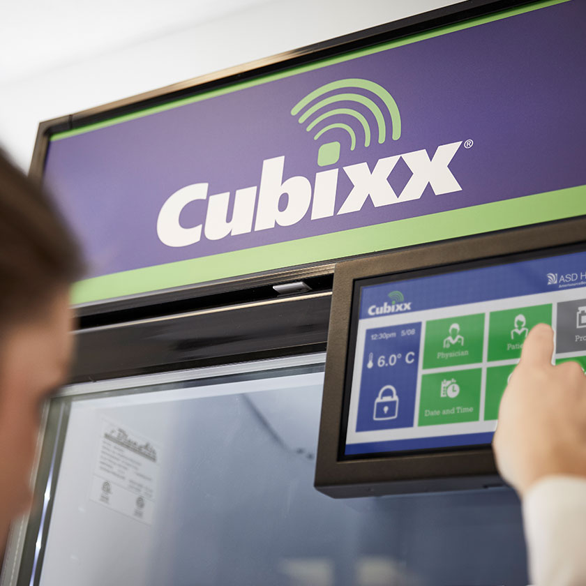 Cubixx logo displayed at the top of the machine